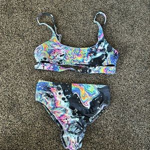 Worn once acid wash trippy rave set